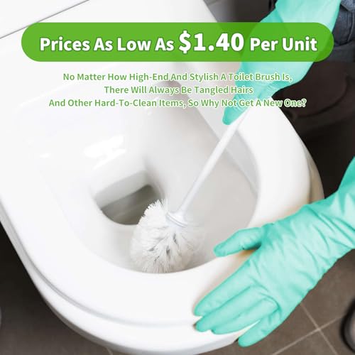 Image of 35pcs Toilet Brush Pack Long Handled Heavy Duty Commercial Toilet Brush Without Holder Disposable Toilet Brush Set