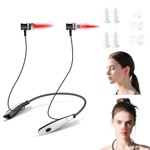 Red Light Therapy for Nose & Ears 2-in-1 Infrared Nasal Therapy Device Red Light Therapy for Ear Relief Portable Light-weight Soothing Device with Neck-Hanging Design Auto Timer Rechargeable