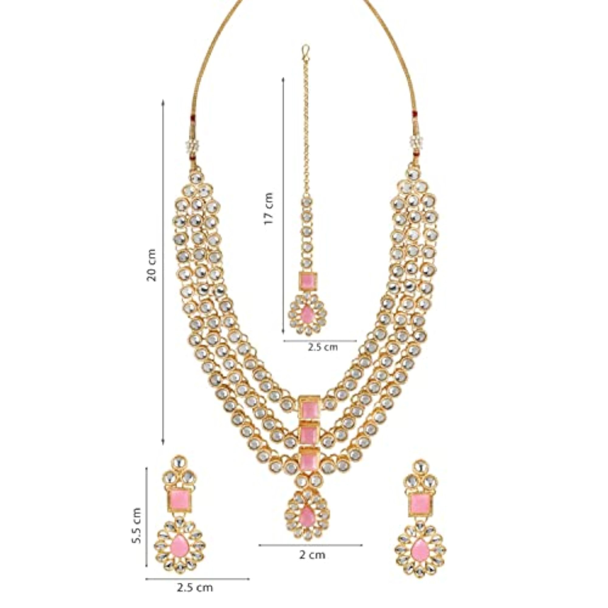 Kundan Necklace Set with Earrings & Maang Tikka