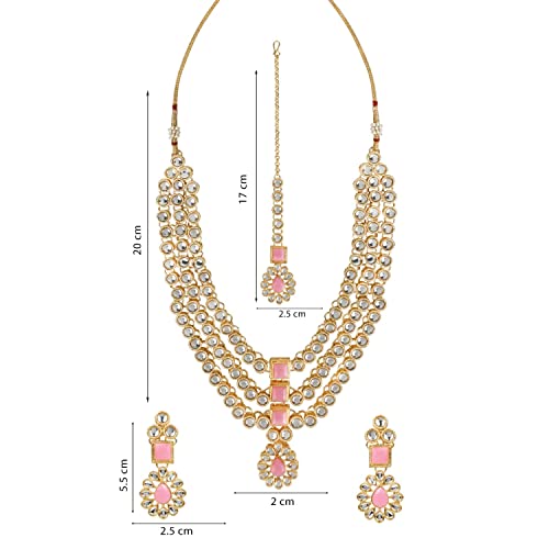 Kundan Necklace Set with Earrings & Maang Tikka