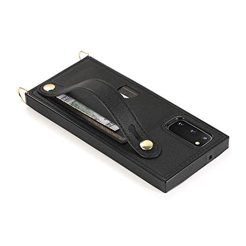 Samsung Galaxy S20 Fe 5G Wallet Case,Zyzx Removable Adjustable Leather Strap Crossbody Card Holders Case Neck Strap Lanyard Purse Shoulder Strap W/Kickstand Case For Samsung Galaxy S20 Fe 5G Kb Black #TOP3