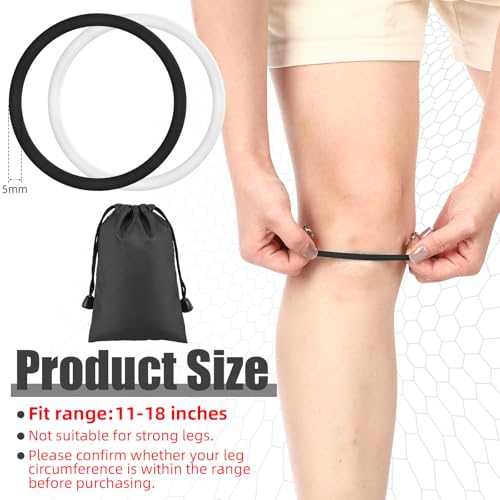 Image of Foilswirl Silicone Patella Knee Band for Basketball Patella Tendon Support Knee Pain Running Tendon Brace Support Strap (6,Black,White,M)