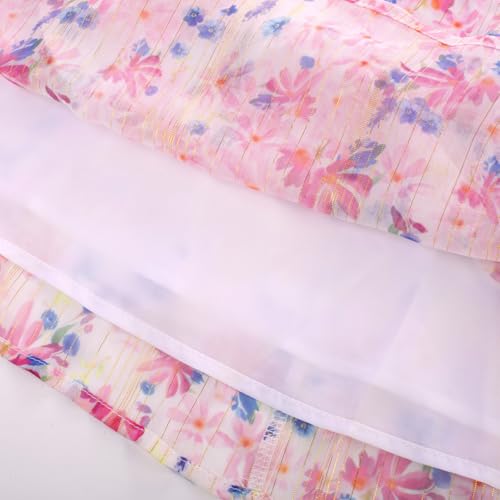 GRACE KARIN Girls Summer Floral Dress Sleeveless Maxi Flowy Hawiian Beach Party Dress 5-14 Years4