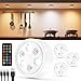 Faretti LED Adesivi Senza Fili, 2400 mAh Dimmerabile Luci Armadio Ricaricabili con Telecomando Luce Vetrine USB Lampada Sottopensile Cucina a Batteria Faretto LED Interno per Parete Guardaroba