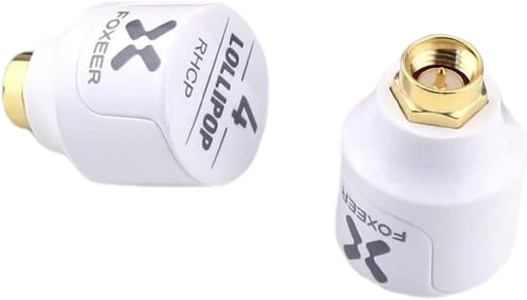 2pcs FOXEER FPV Antenna Lollipop 4 5.8GHz RHCP 2.6Dbi Stubby Antenna SMA for FPV Drone Racing Quadcopeter Multicopter Fatshark Goggles TX RX(White-SMA)