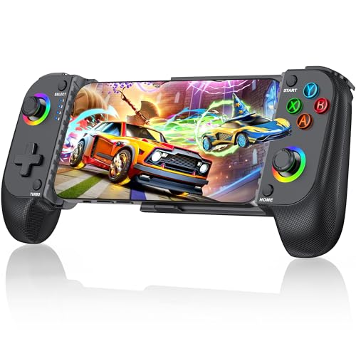 HELLCOOL Wireless Handy Controller, Handheld Smartphone Controller mit Hall Joysticks für Android/iphone, kompatibel mit PS Remote Play/Xbox Cloud/Steam Link/GeForce Now/MFi Apple Arcade