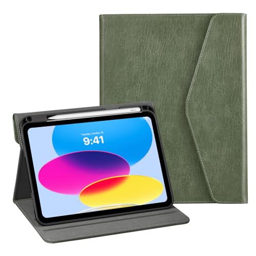 CoBak Premium Leather Case for iPad (A16) 11th Generation 11 Inch (2025) iPad 10th Generation 10.9 Inch (2022) - Elegant Magnetic Flip Cover with Auto Wake/Sleep Pencil Holder and Multi-Angle Stand