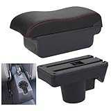  SSIMOO Auto Mittelarmlehne Box für Opel Astra H 2006-2011, Armlehnen Konsole Armlehne Box Mittelkonsole Organizer Aufbewahrungsbox Zubehör,C/Red-line-NO USB