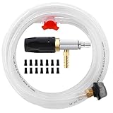 JOEJET Downstream Injector for Pressure Washer, Adjustable Chemical Injector Kit, Variable Power Washer Long Range Nozzle External Injection, 15 FT Siphon Hose, 2-2.5 GPM