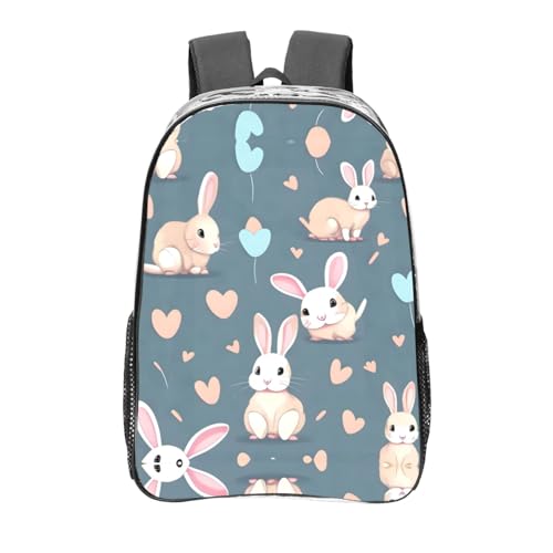 Sac à dos transparent lapin mignon école travail voyage en plastique PVC
