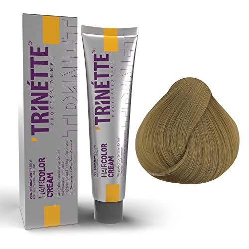 Trinette Profesional No 10.7 Rubio Miel Crema Colorante Permanente para el Cabello 100 ml – Tonos café y chocolate; resultados profundos; alta cobertura; calidad de salón duradera