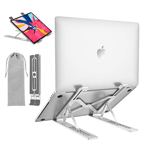 Laptop Stand Adjustable, OVOOR New Aluminum Laptop Computer Holder for Desk Tablet Stand Ergonomic Foldable Desktop Holder Compatible with MacBook Air Pro,Dell XPS,HP,Lenovo More 10