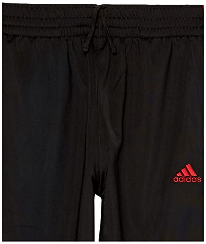 adidas Calça jogger clássica de tricô 3s com cintura elástica grande para meninos, Preto com vermelh