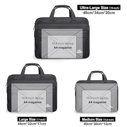 Briefcases Large Capacity Briefcase Bag Men Business Bag 15.6 Inch 17 Inch 19 Inches Laptop Bag Shoulder Bags(Medium Size)4