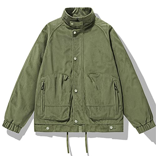 Veste bomber surdimensionnée pour homme Youllyuu vintage army gn XL