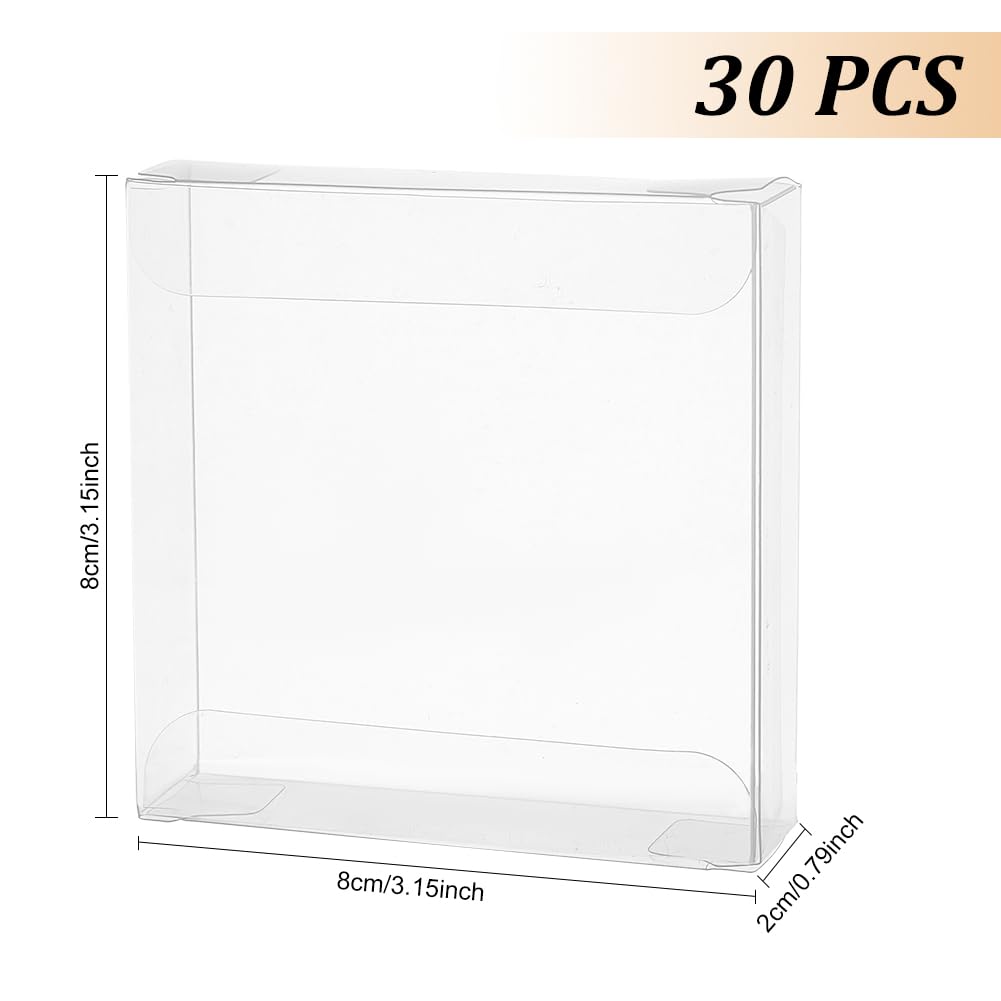 30 Stück Durchsichtige Geschenkboxen – Wiederverwendbare Plastikboxen 8x8x2 Cm Für Partys & DIY (klar)
