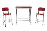 COSCO Stylaire 3 Piece High Top Set, Red & Chrome