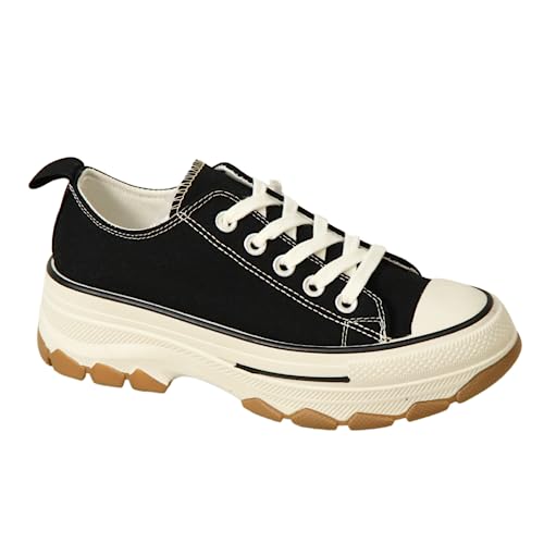 IVACHY Womens Sneakers Ladies High and Low Top Chunky Platform Wedge Trainers Walk Casual Daily Wear Comfy Shoes Size UK