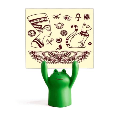 Support mémo chat noir pharaon égyptien et pince note grenouille dessin animé