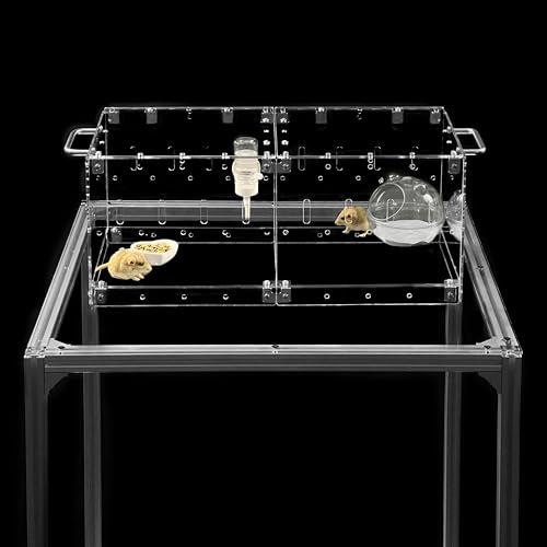 GuineaLoft™ Model-P3 Accessories Pack - Includes Clear Water Bottle, Ceramic Food Bowl, Clear Sand Bath Container for Hamsters, Rats, Gerbils, Mice, Small Rodents - Visit The Store for More
