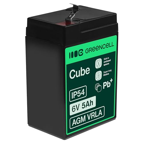 Green Cell AGM 6V 5Ah Akku VRLA Blei-Batterie Bleiakku Ersatzakku Gelakku Akkubatterie Zyklenfest Unbemannt Spielzeug, Elektro Spielzeug, Alarm, Notstrom, Kinderfahrzeuge, Kinder-Quad