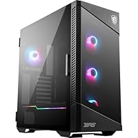 MSI MPG Velox 100R Case, ARGB, supporto verticale per scheda grafica, prese d’aria laterali, compatibile con radiatore da 360 mm, Type-C, pannello in vetro temperato, supporta fino a 7 ventole