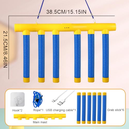 Agaommio Reflex Sticks Challenge Game, 3 Speed Modes that Promotes Hand-Eye Coordination Reaction Time, Drop Sticks Game Reaction Time Training Boost in Adults & Kids (Built-in Rechargeable Battery)