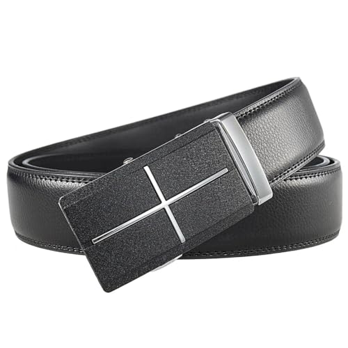 Men's Solid Color Belt Metal Automatic Buckle 3.5Cm Belt Business Leather Belt4