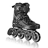 PASENDI Professional 4X80Mm Wheels Inline Skates,Outdoor Fitness Single Row Inline Skates for Adult Women Men, Black Adult Male.(US Men10-11/Women11-12/30CM)