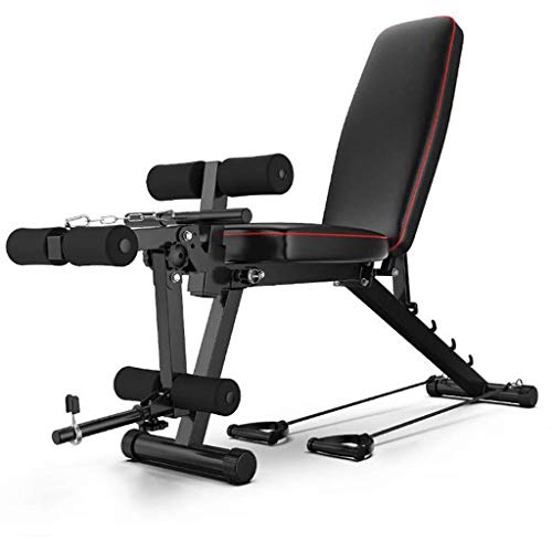 Multifunktions-Hantelbank, verstellbar, faltbar, Krafttrainingsgerät für Bankdrücken, Faltbare Flach-/Schräg-/Neigungs-FID-Bank für Heim-Fitnessstudio-Übungen
