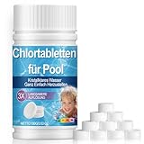 Chlortabletten f&uuml;r Pool, 100 St&uuml;ck Clortabellten Pool 5 in 1 Langzeit mit Desinfektion, Gegen Gr&uuml;nwasser und Tr&uuml;bungen, Stabilisiert Chlor- und Wasserwerte, f&uuml;r Whirlpool, Planschbeck usw. (100 g)