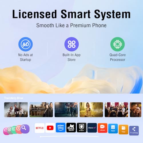 Image of 【Officially-Licensed APP & Native 1080P】Thinnest 1.81 inch Smart Mini Projector with WiFi and Bluetooth, Auto Focu & Keystone Portable Outdoor Projector, VOPLLS 4K Home Movie Projector