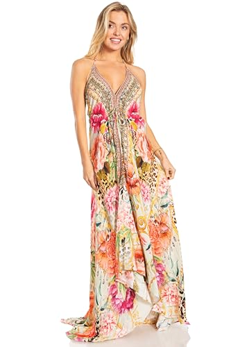 Image of Sakkas Lizi 2025 Womens Maxi High-Low Halter Handkerchief Long Dress Beach Party