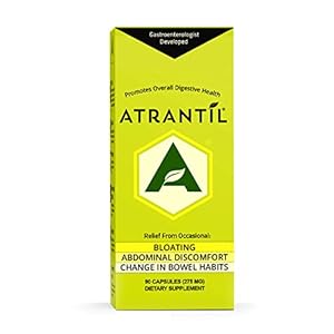Atrantil 90 Capsules-Antioxidant Packed Polyphenol for Bloating and Gas Relief, Abdominal Discomfort, Constipation, Diarrhea, Postbiotic, Change in Bowel Habits and Everyday Digestive Health.