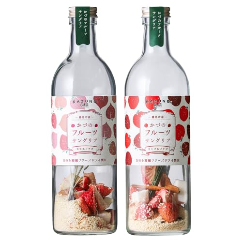 かづのフルーツサングリア (モモ×イチゴ&リンゴ×イチゴ) 選べる内容量 2本セット サングリア 素 もも 桃 いちご りんご リンゴ 林檎 果物 フルーツ 映え ドリンク ギフト プレゼント 秋田県 鹿角市 鹿角[恋する鹿角カンパニー] (モモ×イチゴ&リンゴ×イチゴ2本セット)