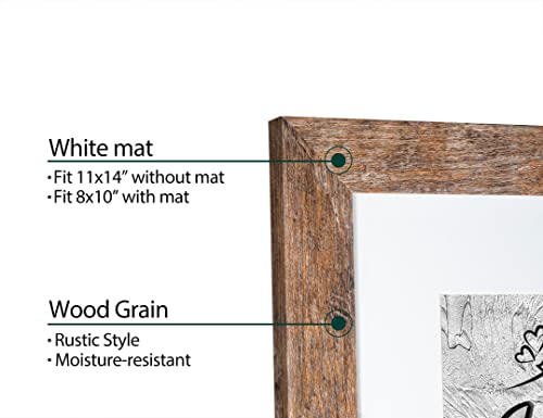 Califortree Rustic Brown 11X14 Picture Frame - Display Photos 8X10 With Mat Or 11X14 Without Mat - Hd Glass Inside, Horizontal And Vertical Display For Wall - Set Of 2 #TOP2