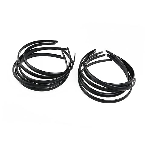 SKISUNO 36 fasce per capelli in plastica tinta unita, per donne e ragazze, colore nero, semplici e attraenti, per occasioni speciali quotidiane