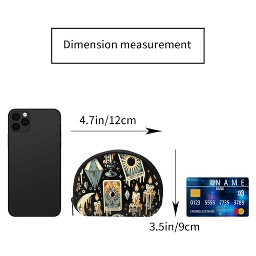 Portable Coin Purse Tarot-Cards-Halloween Mini Zippered Money Pouch Card Holder2