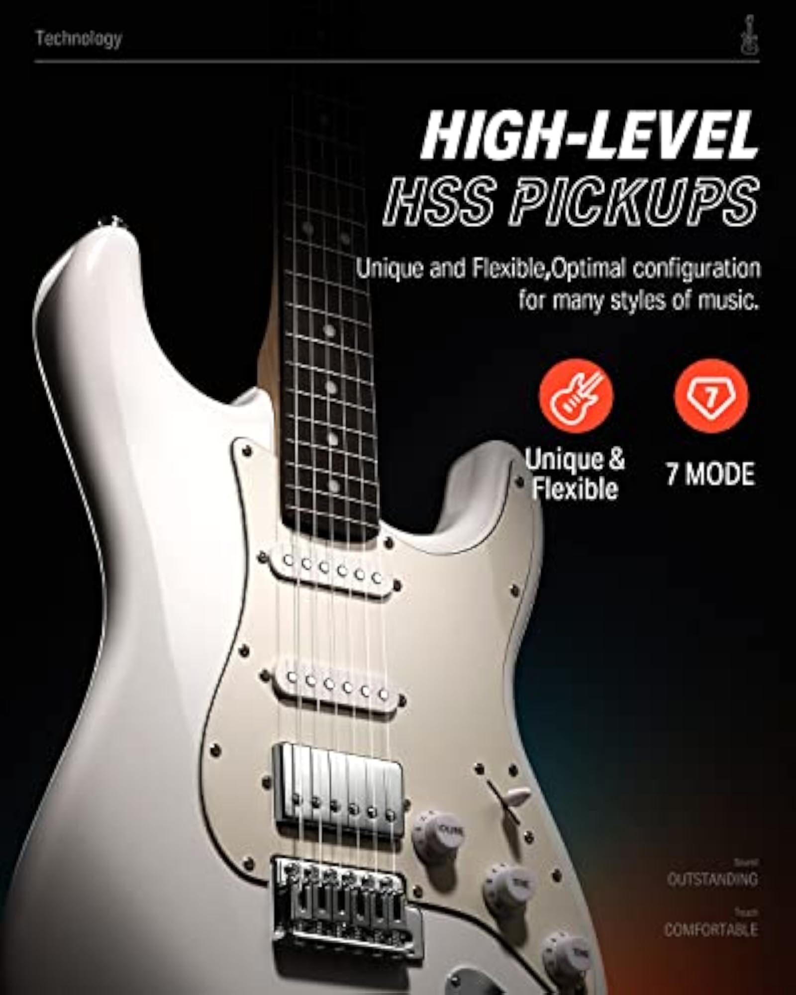 Wood Electric Guitar Kit with Amplifier and Accessories