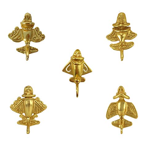 Image of Colombian Emerald & Multi-Material Options | Quimbaya Flyer Lapel Pin | Ancient Alien Golden Jets Collection