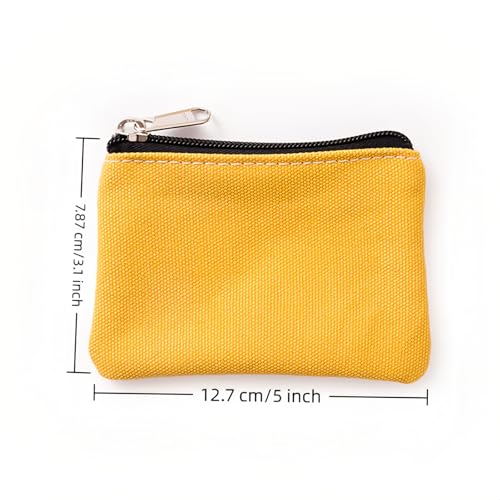 Chinshwehaw 6 Pack Waterproof Canvas Makeup Bags Reusable Organizer for Jewelry, Cash, Makeup – Durable Canvas Cosmetic Pouches with Zipper Closure, Travel Friendly Compact Design (Assorted Colors)3