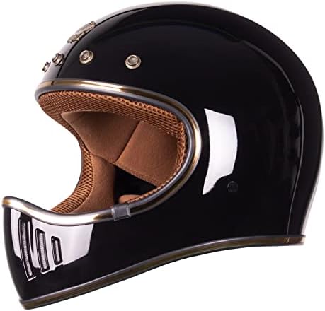 ROYAL M141 Full face Motorcycle Helmet - DOT Approved - Unisex, Classic, Elegant Design (Gloss Black, S)