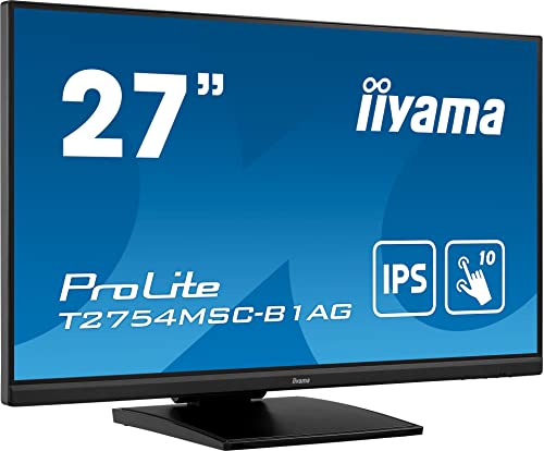 iiyama Prolite T2754MSC-B1AG 68,6cm 27 IPS LED-Monitor Full-HD 10 Punkt Multitouch kapazitiv VGA HDMI USB 3.0 AntiGlare-Beschichtung Höhenverstellung schwarz
