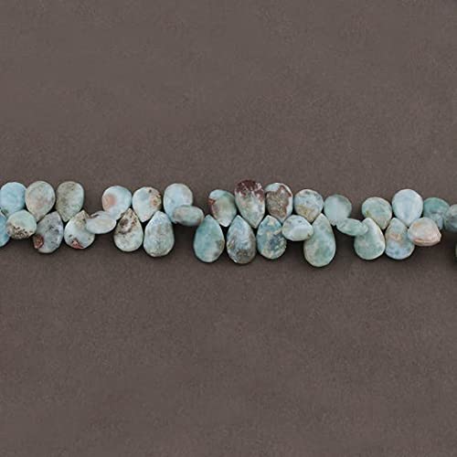Larimar briolette perle naturelle en goutte facettée pour création de bijoux de créateurs