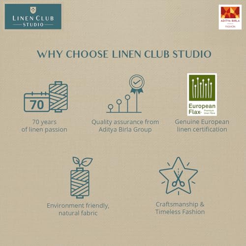 Image of Linen Club Men's Pure Linen Contemporary Fit Casual Trousers
