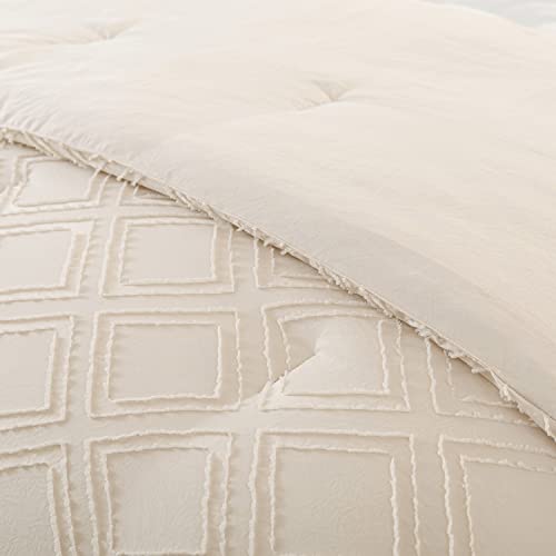 Sleepbella King Size Comforter Set Cream Bedding Set, Diamond Tufted Design, Soft And Fluffy King Bed Comforter For All Seasons (King, 104''Wx90''L, 3 Pieces) #TOP5
