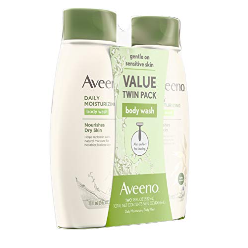 Aveeno Daily Moisturizing Soothing Oat Body Wash, Twin Pack, 18 fl. oz
