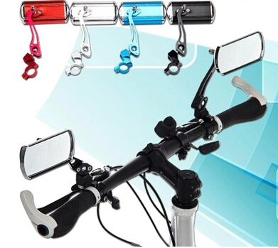 Generic silver : 2pcs/lot Bike/bicycle rear view mirror classic cycling rectangle mirror reflector handlebar end rearview mirror bicycle parts