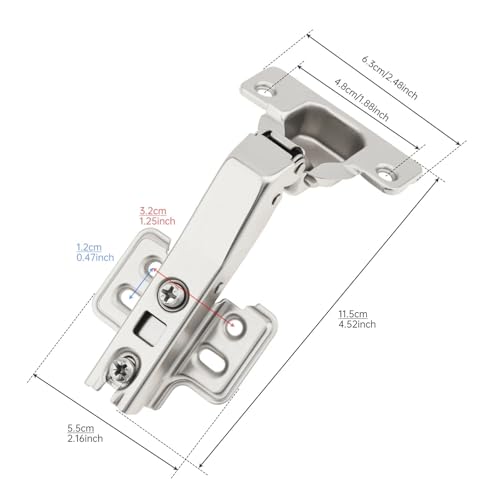 Charnière fermeture douce 45 degrés pour porte d'angle de meuble - 3