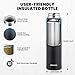 RAYMYLO Insulated Water Bottle 24oz, Triple Wall Vacuum Stainless Steel (Cold for 48 Hrs, Hot for 24Hrs), Leak Proof & Non-BPA, 24oz Hydro Water Flask with Paracord Handle & Straw Spout Lids